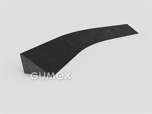 Mikroporézny profil trojuholníkový, 12x20mm, hustota 500kg/m3, EPDM, -30°C/+80°C, čierny